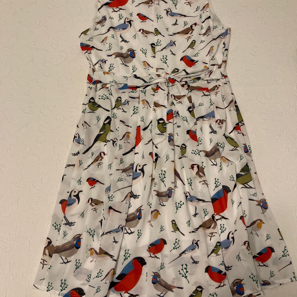 Cute dress with bird print.
